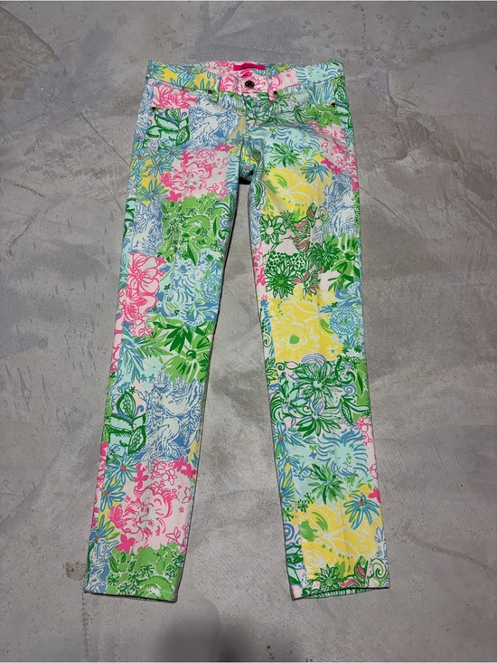 Lilly Pulitzer Pants - Lilly Pulitzer south ocean Floral Multicolor Skinny Jeans 6